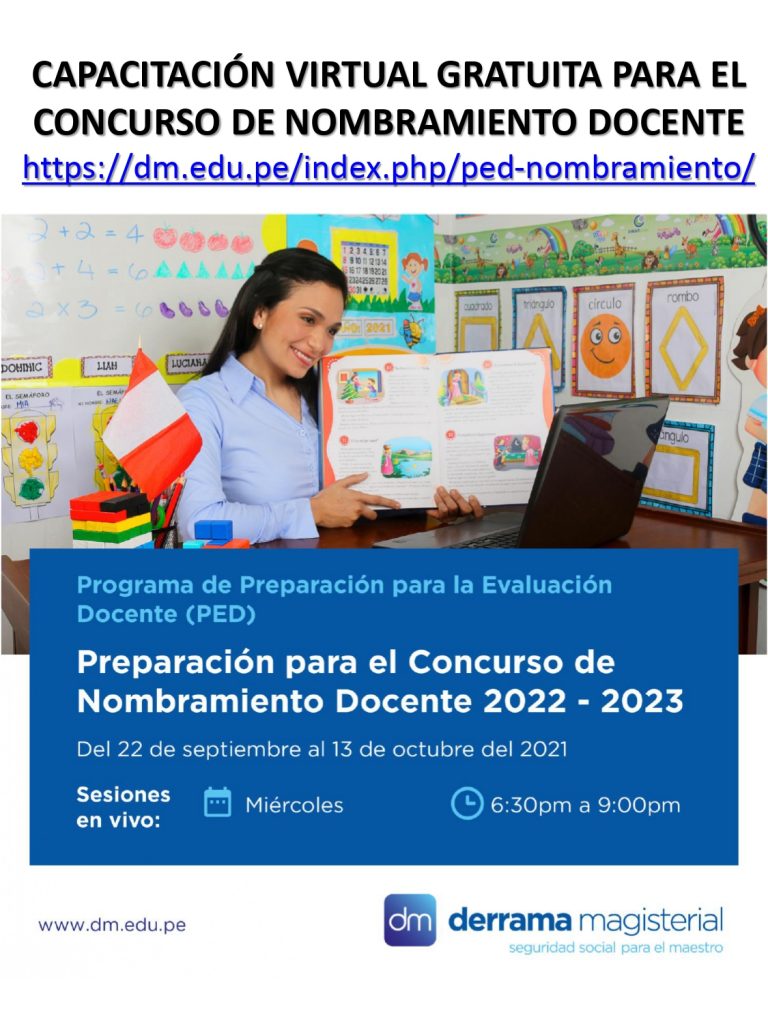 CapacitaciÓn Virtual Gratuita Para El Concurso De Nombramiento Docente Derrama Magisterial 6324