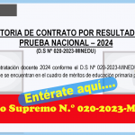 CONVOCATORIA DE CONTRATO POR RESULTADOS DE LA PRUEBA NACIONAL – 2024