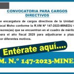 CONVOCATORIA PARA CARGOS DIRECTIVOS