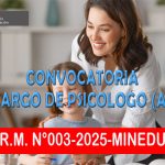 CONVOCATORIA PSICOLOGO (A)