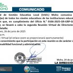 COMUNICADO, SEGUNDA REUNIÓN VIRTUAL DE DIRECTORES.