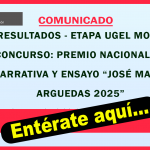 RESULTADOS – ETAPA UGEL MOHO, CONCURSO PREMIO NACIONAL DE NARRATIVA Y ENSAYO «JOSÉ MARÍA ARGUEDAS 2025»