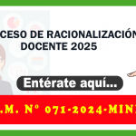 PROCESO DE RACIONALIZACIÓN DOCENTE 2025